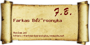 Farkas Bársonyka névjegykártya